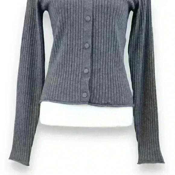 7 For All Mankind Gray Midi Sweater Tank Dress & Matching Cardigan Size Small - Picture 9 of 14